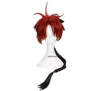 Seraph of The End Crowley Eusford Cosplay Wigs Styled Black Red Braided Heat Resistant Synthetic Hair Wig + Wig Cap