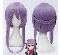 Seraph Of The End Hiiragi Shinoa Wigs Light Purple Heat Resistant Synthetic Hair Perucas Anime Costume Cosplay Wig + Wig Cap Kuxd0077