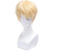 Seraph of the end Mikaela Hyakuya Cosplay Wigs Blonde Short Straight Men Cosplay Wig Heat Resistant Synthetic Hair