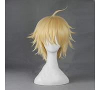 Seraph of the end Mikaela Hyakuya Cosplay Wigs Blonde Short Straight Men Wig Heat Resistant Synthetic Hair KUZZ6092