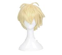 Seraph of the End Mikaela Hyakuya Cosplay Wigs Short Blonde Shaggy Layered Fluffy Heat Resistant Synthetic Hair Wig + Wig Cap