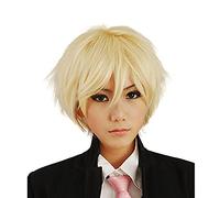 Seraph of the End Mikaela Hyakuya Wig Cosplay Costume Short Fluffy Layered Hair Halloween Party Wigs +Wig Cap