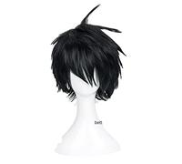 Seraph of the End Yuichiro Hyakuya Cosplay Wig Short Black Mix Blue Heat Resistant Synthetic Hair Wig + Wig Cap