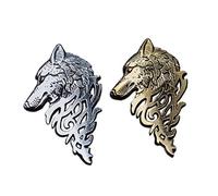 Seraphis Wolf Head Badge Set of 2 Brooch Lapel Pin Winter Wolves Fantasy Gift