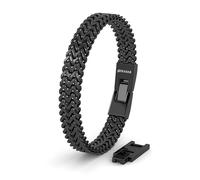SERASAR Bracelet Boys Black Men's Bangle Stainless Steel Jewellery Braided Wrap for Birthday Gift