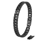 SERASAR Bracelet Boys Black Men's Bangle Stainless Steel Jewellery Braided Wrap for Birthday Gift