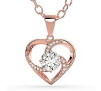 SERASAR Chain Rose Gold Ladies Jewellery 925 Sterling Silver 18-carat Necklace with Heart Girl Women choker Valentine's Day Anniversary Birthday Gifts for