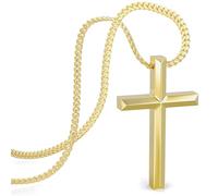 SERASAR Cross Necklace for Women, Dainty Trendy Chain Pendant Cute Simple Ladies Charm Stainless Steel Waterproof Christian Baptism Religious Faith Jewelry Jesus Gifts Non Tarnish Gold