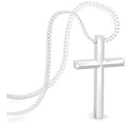 SERASAR Cross Necklace Women Stainless Steel Waterproof Christian Silver