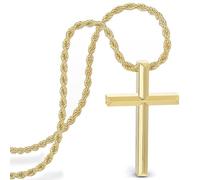 SERASAR Gold Chain Men's Cross - 60cm for Men With Christian Crucifix Christmas Wedding Gift