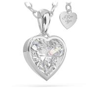 SERASAR Ladies Necklace 925 Sterling Silver 18ct Gold Heart Pendant