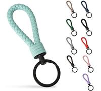 SERASAR Leather Key-holder Fob - with Additional Stainless Steel Rings for Small Keys Ideal Car, Motorcycle, Bicycle & House Keychain Gift Box