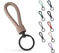 SERASAR | Leather Keychain [Strong] - with Additional Stainless Steel Key Ring for Small Keys - with Gift Box