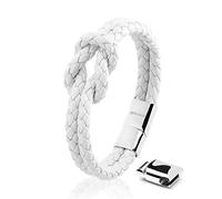 SERASAR 18cm White Leather Bracelet for Women with GiftBox - Bracelets Jewellery Woman Womens Friendship Gifts Presents Mother Sister Daughter Wife