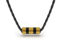 SERASAR Leather Necklace with Pendant Men - 60cm Gold Jewellery Box for Genuine Wedding Gift