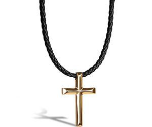SERASAR - Leren Halsketting voor Heren met Hanger [Cross] - met Juwelendoos - Gift Idea for Männer, Large, Leather, No Gemstone
