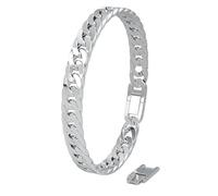 SERASAR Men's Bracelet Stainless Steel Silver Jewellery Arm Curb Chain