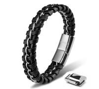 SERASAR | Men's Leather Bracelet [Joy] - Perfect Gift for Friend or Brother