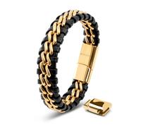 SERASAR | Men's Leather Bracelet [Steel] - Perfect Gift for Father or Brother