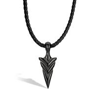 SERASAR | Men's Leather Necklace "Arrow" with Stainless Steel Pendant | Giftbox