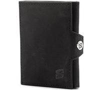 SERASAR Men's Leather Wallet [Genius], Black, Notes & Coins | RFID Blocking, Gift Box Included, Everyday Carry, Birthday/Father's Gift for Him, Billfold, Contactless Security