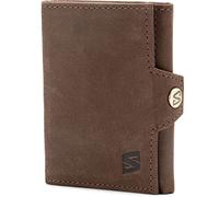 SERASAR | Mens Leather Wallet [Genius] with RFID Protection | Brown | Real Leather | Note and Coin Compartment | Including Gift Box | Great Gift Idea | Purse Men | Notecase