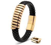 SERASAR | Men's Premium Leather Bracelet [Helix] - Perfect Birthday Gift