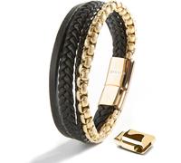SERASAR | Premium genuine leather bracelet with stainless steel magnetic clasp