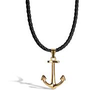 SERASAR Premium Leather Necklace for Men - Magnetic Stainless Steel Clasp in Black, Silver and Gold - With Jewelry Box - Great Gift Idea