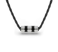 SERASAR Premium Leather Necklace for Men - Magnetic Stainless Steel Clasp in Black, Silver and Gold - With Jewelry Box - Great Gift Idea