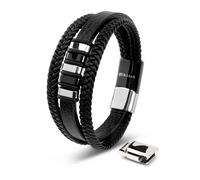 SERASAR | Premium Men's Leather Bracelet [Glory] with Magnetic Clasp | Giftbox