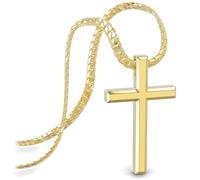 SERASAR Cross Necklace Men with Pendant Gold Jewellery Chain Plated for Gift Idea Birthday Fathers Day Punk Rock Valentines Mens