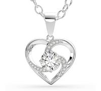 SERASAR Women Necklace 925 Sterling Silver 18ct Gold Heart Pendant
