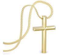 SERASAR Cross Necklace for Women, Dainty Trendy Chain Pendant Cute Simple Ladies Charm Stainless Steel Waterproof Christian Baptism Religious Faith Jewelry Jesus Gifts Non Tarnish Gold