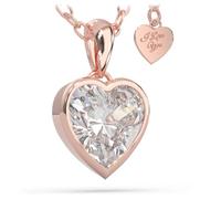SERASAR Rose Gold Heart Necklace Women 925 Sterling Silver 18ct Gold