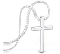 SERASAR Necklace Cross Mens Chain with Pendant Silver Jewellery Gift Idea for Jesus Crosses Necklaces