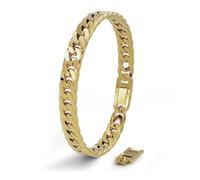 SERASAR Stainless Steel Gold Bracelet Men Cuban Link Chain Metal 20cm