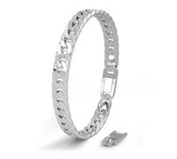 SERASAR Stainless Steel Silver Bracelet Men Link Chain Jewelry Gift 23cm