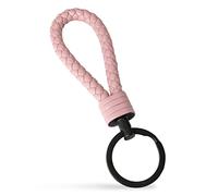 SERASAR Women Leather Keychain - Additional with Stainless Steel Key-holder for Small Keys Ideal Car, Motorcycle, Bicycle & House Keyfob Gift-box