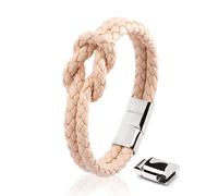 SERASAR Women's Leather Bracelet "Knot" with Stainless Steel Magnetic Clasp