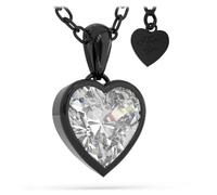 SERASAR Womens Necklace Black 925 Sterling Silver Heart Jewellery