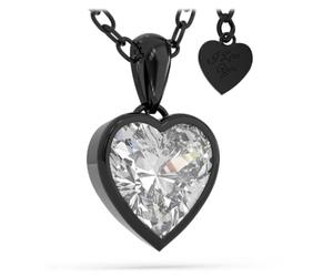 SERASAR Womens Necklace Black 925 Sterling Silver Heart Jewellery