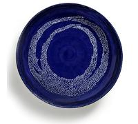 Serax Blue Dinner Plate with White Bottom | Feast tableware by Ottolenghi | Serving Tray Dish Set for 1 | Stoneware Microwave Safe Plates | Farmhouse Kitchen or Dinnerware Sets for Home, Family, Party