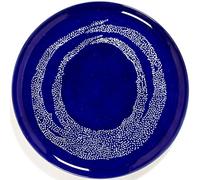 Serax Dark Blue White Dinner Plate | Feast Tableware by Ottolenghi | Serving Tray Dish Set for 1 | Stoneware Microwave Safe Plates | Farmhouse Kitchen and Dinnerware Sets for Home, Family, Party
