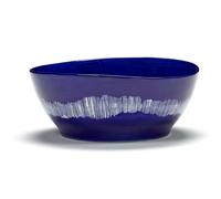 Serax - Feast Bowl 18 cm, Dark Blue / White Striped - White