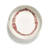 Serax - Feast Deep Plate 22 cm, White / Red Striped - White