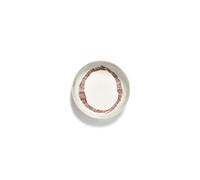 Serax Feast Deep Plate White/ Red Stripes