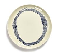 Serax - Feast Plate 26,5 cm, White / Blue Striped - White