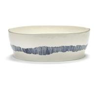 Serax Ottolenghi Feast salad bowl Ø27,5 cm White stripes-blue