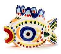 Serax Flower Vase | Sicily by Ottolenghi | Multicolored Fish Stoneware Vase | Rectangular Centerpiece for Living Room, Kitchen, or Shelves